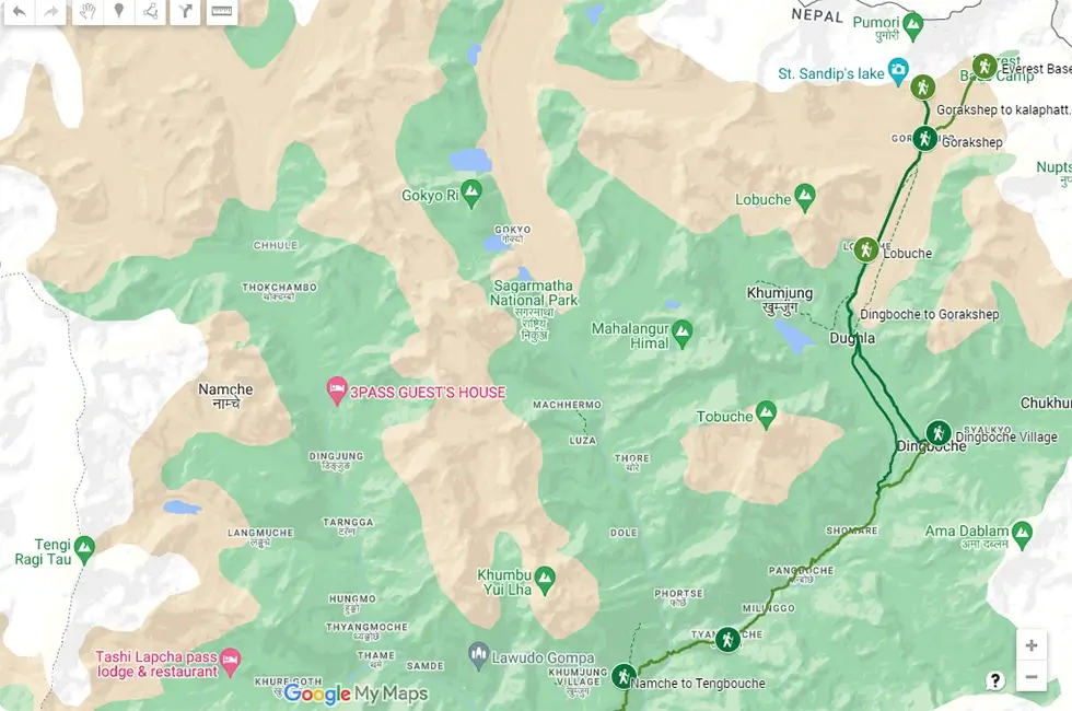 Everest base camp trek map