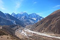 peak seen from Dingbouche on Everest base camp trek