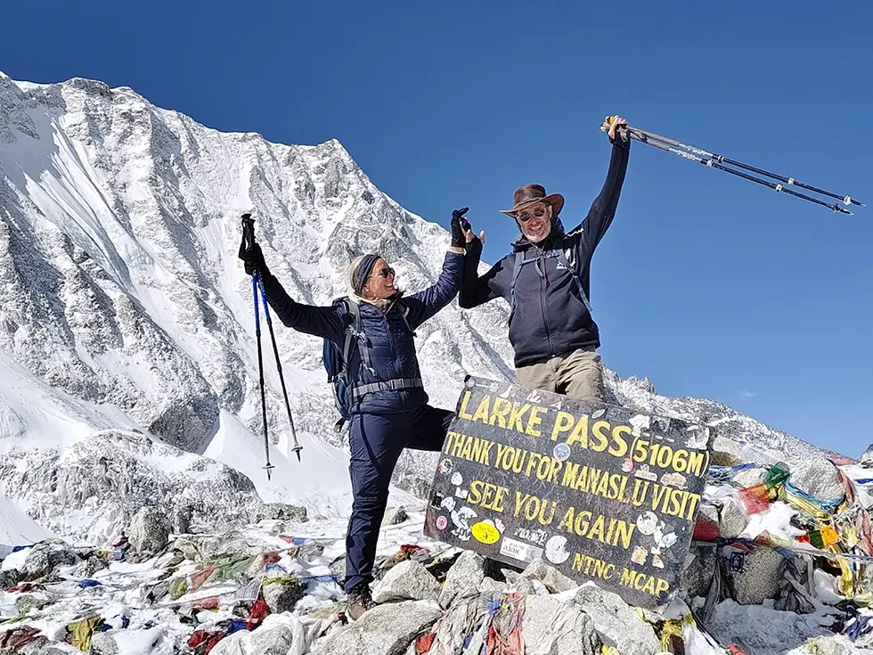 Manaslu circuit trek's Lake la pass 5106 meters